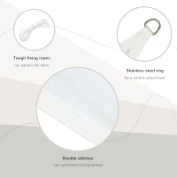 Outsunny Tenda a vela Tendone parasole triangolare in poliestere (colore: bianco, dimensione: 6x6x6m)(m-4)