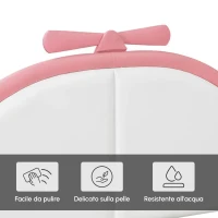 Letto Imbottito con Rete a Doghe, Letto con Testiera Comfort in Pelle PU, Letto per Cameretta per Bambine +6 Anni, Senza Materasso, 140×200 cm, Rosa(m-4)