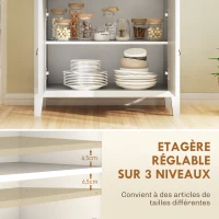 HOMCOM Buffet salon meuble de rangement avec placard à 2 portes, tiroir et étagère réglable, 80 x 40 x 90 cm, blanc(m-5)
