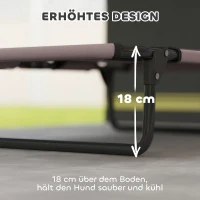 PawHut Podwyższone Legowisko dla Psów Składane, Zewnętrzne Siedzisko z Projektem Siatki Kawa Oxford 75 x 51 x 18 cm(m-4)