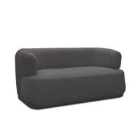 Sofa 800012, 2-Sitzer, 2er Couch, Teddy-Stoff, Polstersofa, 160 x 86 x 71 cm (BxTxH), Grau(m-1)