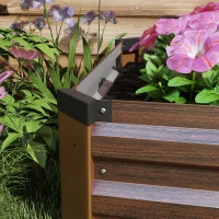 Outsunny 60 x 240cm Galvanised Steel Planter, with Open Bottom, Brown(m-8)