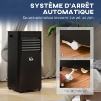 HOMCOM Climatiseur mobile 7000 BTU avec télécommande, minuterie 24H, jusqu'à 26 m², classe énergétique A, noir(m-6)