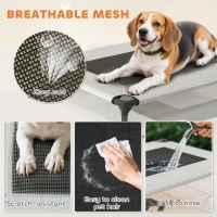 PawHut Portable Elevated Dog Bed with Removable Canopy, Cooling Raised Pet Cot for Small Medium Dogs, 76 x 61 x 60 cm(m-6)