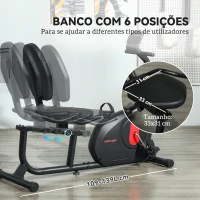 SPORTNOW Bicicleta Estática Silenciosa de 8 Níveis de Resistência Magnética com Assento Ajustável Ecrã LCD 103-139x61x100,5 cm Preto(m-5)