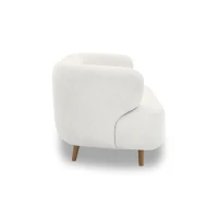 Sofa 800014, 2-Sitzer, runde Ecken, Holzfüße Eiche, 2er Couch, 86 x 73 x 160 cm (BxTxH), weiß(m-5)