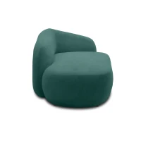 Recamiere 700013, Liege, oval, Füße mit Filzgleitern, Sofa, 183 x 105 x 75 (BxTxH), petrol(m-10)
