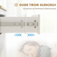 HOMCOM Buffet salon meuble de rangement avec placard à 2 portes, tiroir et étagère réglable, 80 x 40 x 90 cm, blanc(m-6)