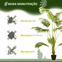 HOMCOM Palmeira Areca Artificial 170cm Planta Artificial com 11 Folhas Realistas e Vaso de Plástico Ø15x170 cm Verde(m-5)