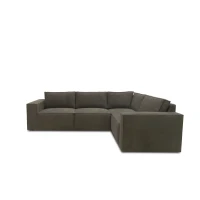 Ecksofa 101 017, Sofa, L-Form, Sofa, Couch, Polsterecke, Eckcouch, 277 x 197 x 84 cm (BxTxH), Schlamm(m-1)