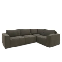 Ecksofa 101 017, Sofa, L-Form, Sofa, Couch, Polsterecke, Eckcouch, 277 x 197 x 84 cm (BxTxH), Schlamm(m-7)