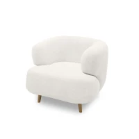 Polstersessel 800014, Sessel, Holzfüße, Armsessel, 86 x 73 x 160 (BxTxH), weiß(m-5)