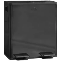 HOMCOM 40L Dual Compartment Stainless Steel Bin, with Deodoriser Holders - Glossy Black(m-1)