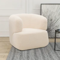 Sessel 800 012, Armsessel, Teddy-Stoff, 90 x 86 x 71 cm (BxTxH), creme(m-2)