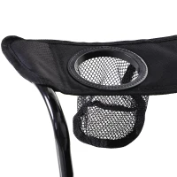 HOMCOM Chaise de Camping Pliable Grand Confort Pare-Soleil + Porte-gobelets intégrés, possibilité d'être portée en Sac à Dos Noir(m-9)