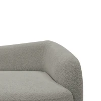 Recamiere 700013, Liege, oval, Füße mit Filzgleitern, Sofa, 183 x 105 x 75 (BxTxH), Grau(m-13)