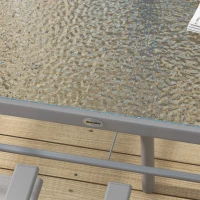 Outsunny Set da Giardino con Tavolo da Pranzo, 6 Sedie Pieghevoli e Ombrellone a Manovella, Grigio(m-9)