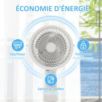 HOMCOM Ventilateur circulateur d'air oscillation réglable à 70°+90°, télécommande, minuterie 7H, 3 vitesses, blanc(m-4)