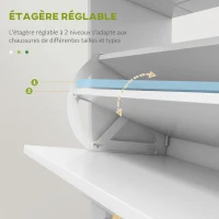 HOMCOM Meuble chaussure entrée étroit avec tiroirs à portes abattants et étagère réglable, 60 x 23,5 x 98,5 cm, blanc(m-5)