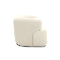 Sofa 800012, 2-Sitzer, 2er Couch, Teddy-Stoff, Polstersofa, 160 x 86 x 71 cm (BxTxH), Creme(m-5)