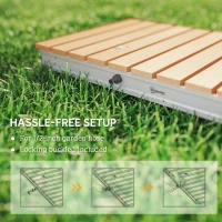 Outsunny Doccia da Giardino Portatile con Altezza Fino a 4 m e Getti d'Acqua Regolabili, 70x55 cm, Legno(m-7)