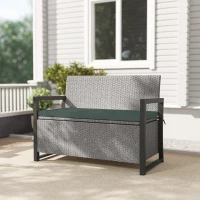 Outsunny 151.5L Storage Garden Bench, with Cushion - Grey(m-9)
