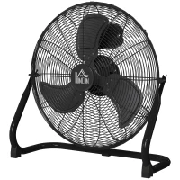 HOMCOM Ventilateur de table électrique portable avec 3 vitesses et inclinaison réglable à 120° flux d'air puissant noir(m-1)