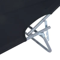 Outsunny Espreguiçadeira de Jardim Dobrável com Toldo Removível e Ajustável em Ângulo e Encosto Ajustável em 4 Posições para Jardim Terraço Campismo Exterior 187x58x36cm Preto(m-8)