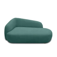 Recamiere 700013, Liege, oval, Füße mit Filzgleitern, Sofa, 183 x 105 x 75 (BxTxH), petrol(m-8)