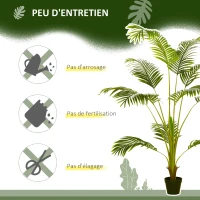 HOMCOM Palmier artificiel arbre artificiel hauteur 170 cm avec 11 grandes feuilles grand réalisme en plastique pot inclus vert(m-5)