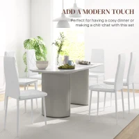 HOMCOM Set of 6 Faux Leather Dining Chairs - White(m-4)