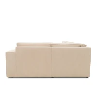 Ecksofa 101 017, Sofa, L-Form, Cord-Sofa, Couch, Polsterecke, Eckcouch, 277 x 197 x 84 cm (BxTxH), Creme(m-9)