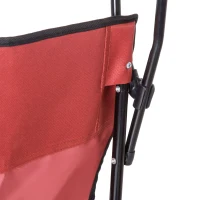 HOMCOM Chaise de Camping Pliable Grand Confort Pare-Soleil + Porte-gobelets intégrés, possibilité d'être portée en Sac à Dos Rouge Noir(m-9)