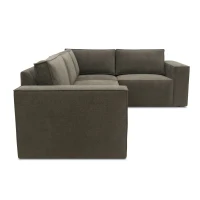 Ecksofa 101 017, Sofa, L-Form, Sofa, Couch, Polsterecke, Eckcouch, 277 x 197 x 84 cm (BxTxH), Schlamm(m-9)