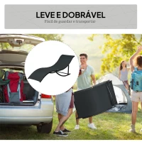 Outsunny 2 espreguiçadeiras dobráveis ergonômicas em forma de S com estrutura de alumínio Textilene para piscina terraço jardim 165x61x63 cm Preto(m-5)