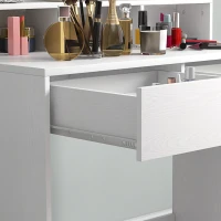 HOMCOM Coiffeuse avec miroir Hollywood, tiroirs, 3 modes d'éclairage, 10 ampoules, 80 x 40 x 135 cm, blanc(m-9)