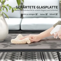 Komplet wypoczynkowy z Polyrattanu Outsunny: sofa + fotele + stolik z poduszkami, odporny na warunki atmosferyczne, 116 x 60 x 69 cm, Brązowy+Ciemnoszary(m-7)