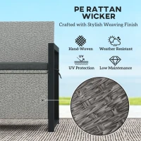 Outsunny 151.5L Storage Garden Bench, with Cushion - Grey(m-6)