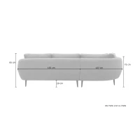 Ecksofa 200 020, Sofa in L-Form, Federkernpolsterung, 292 x 180 x 85 cm (BxTxH), grau(m-6)