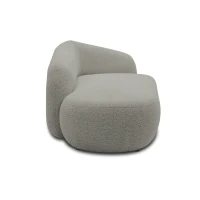 Recamiere 700013, Liege, oval, Füße mit Filzgleitern, Sofa, 183 x 105 x 75 (BxTxH), Grau(m-10)