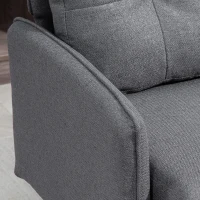 HOMCOM Canapé 2 places design scandinave tissu effet lin avec passepoil 139 x 68 x 80 cm gris foncé(m-4)