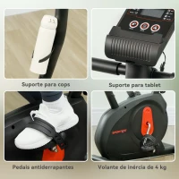 SPORTNOW Bicicleta Estática com 8 Níveis de Resistência Magnética Sensor de Frequência Assento Ajustável Ecrã LCD 88x50,5x131,5 cm Preto(m-8)