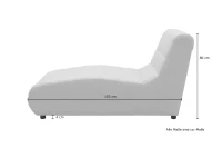 Outdoor Sofa 300 002 1F Element - Longchair, Ecksofa, Gartensofa, Gartenmöbel, Sofa, silber, 146 x 120 x 80 cm(m-5)