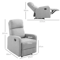 Homcom Fotoliu Relaxare – Rabatabil 168°, Cu Suport pentru Picioare(m-3)