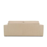 Sofa 100017, 2-Sitzer, Cord, Rückenkissen, Armlehnen, 2er Couch, 210 x 93 x 84 cm (BxTxH), creme(m-8)