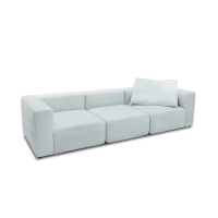 Sofa 800013, 3-Sitzer Garnitur, rechteckig, 3er Couch, 301 x 108 x 69 cm (BxTxH), Hellgrau