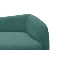 Recamiere 700013, Liege, oval, Füße mit Filzgleitern, Sofa, 183 x 105 x 75 (BxTxH), petrol(m-13)