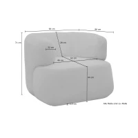 Sessel 800 012, Armsessel, Teddy-Stoff, 90 x 86 x 71 cm (BxTxH), creme(m-3)