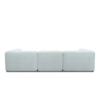 Sofa 800013, 3-Sitzer Garnitur, rechteckig, 3er Couch, 301 x 108 x 69 cm (BxTxH), Hellgrau(m-5)