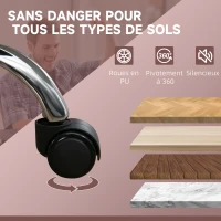 Vinsetto Fauteuil de bureau massant et chauffant hauteur réglable dossier inclinable télécommande repose-pieds rétractable rose(m-8)